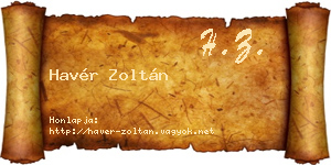 Havér Zoltán névjegykártya