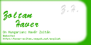 zoltan haver business card
