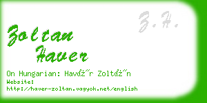 zoltan haver business card